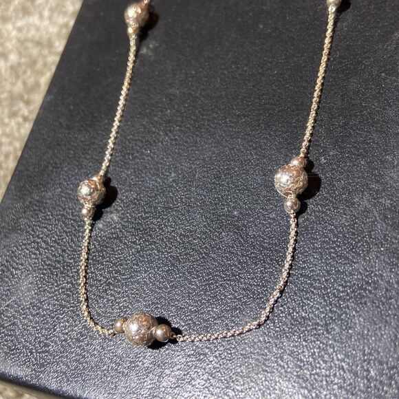 925 STERLING SILVER BEAUTIFUL BALL NECKLACE - Picture 3 of 9